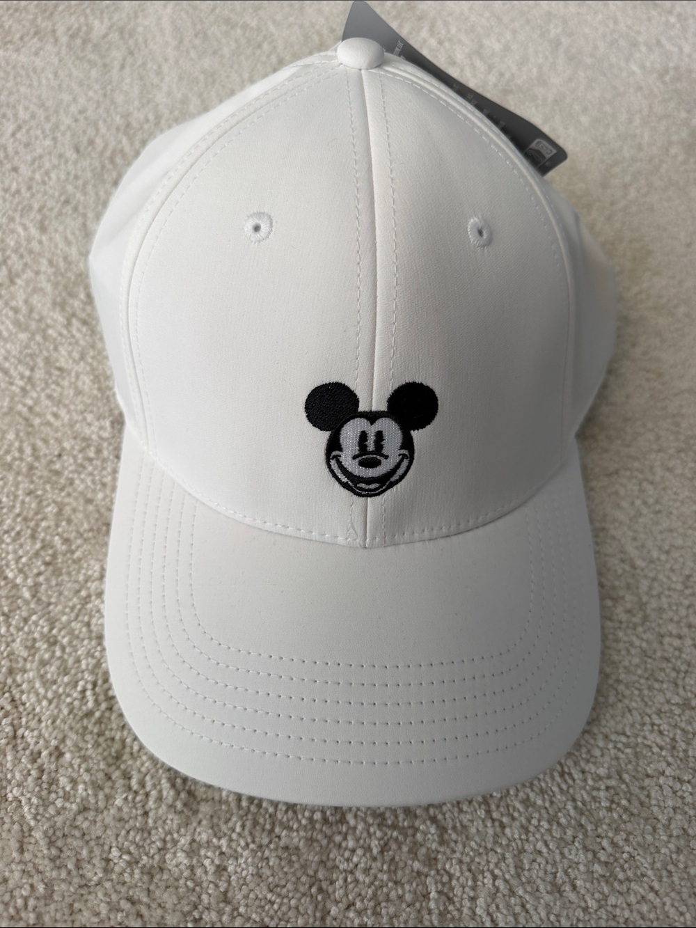 Disney White Baseball Cap with Black Mickey Mouse Embroidered Logo